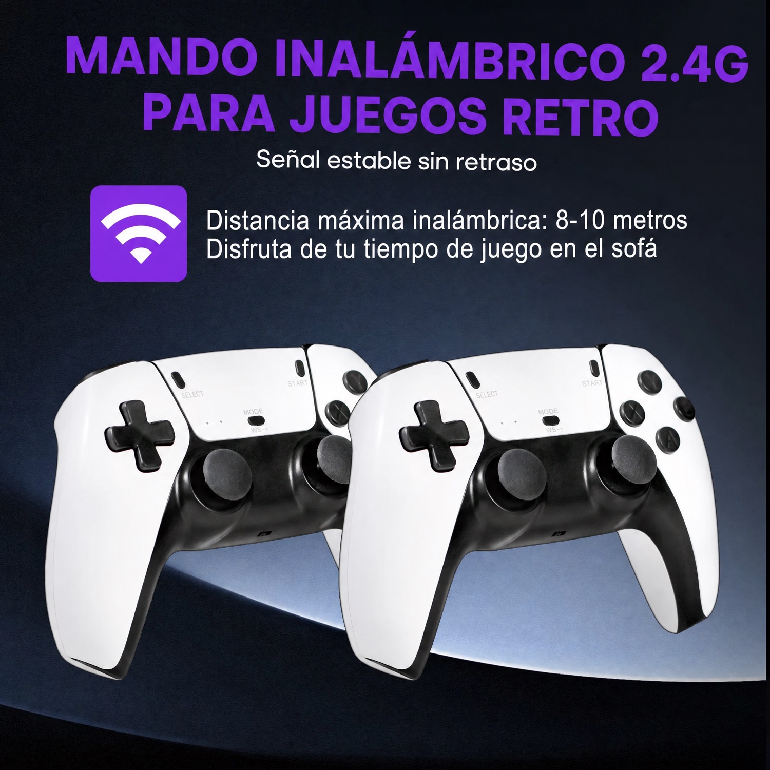 Mandos inalámbricos 2,4 GHz con alcance de 8 a 10 metros