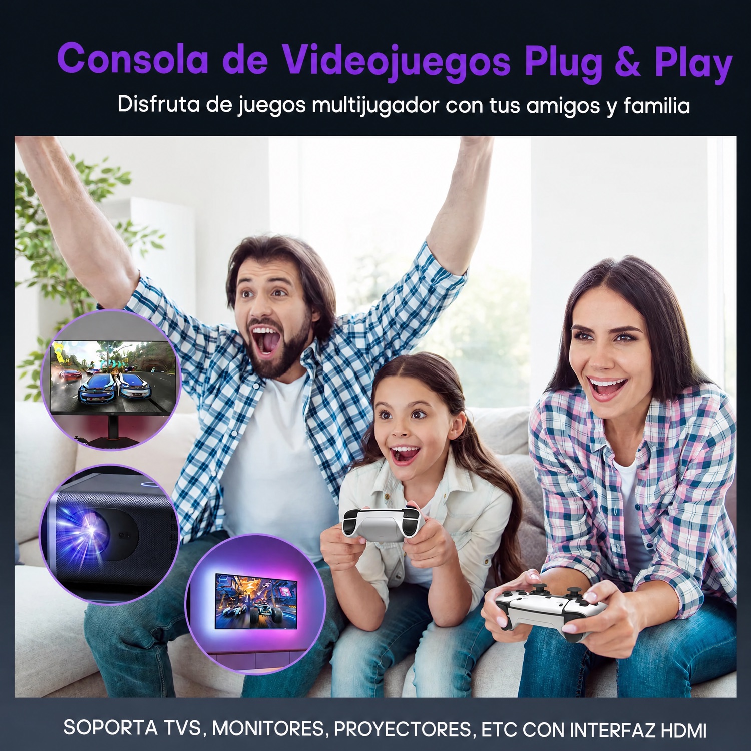 Consola Plug & Play para jugar en familia y con amigos